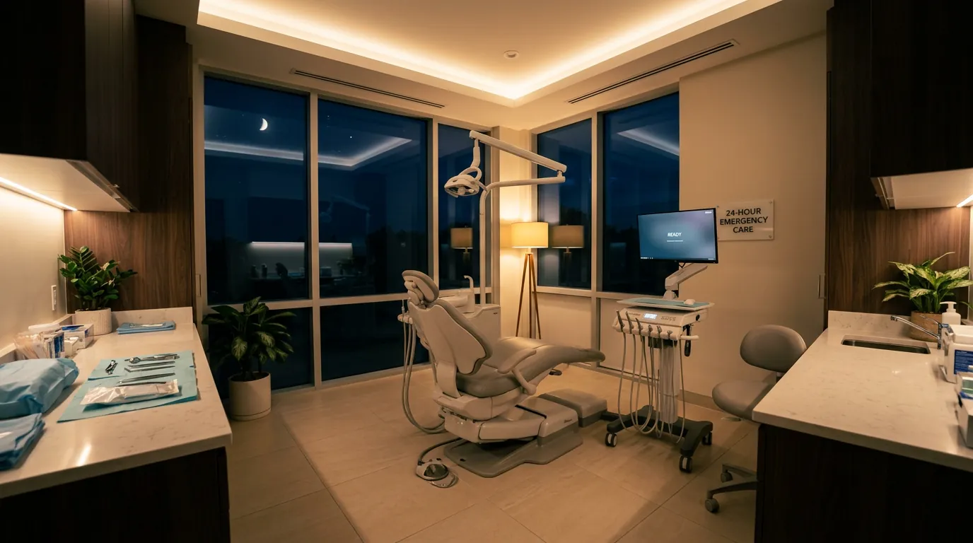 Emergency dental operatory lit and staffed at night in Spokane