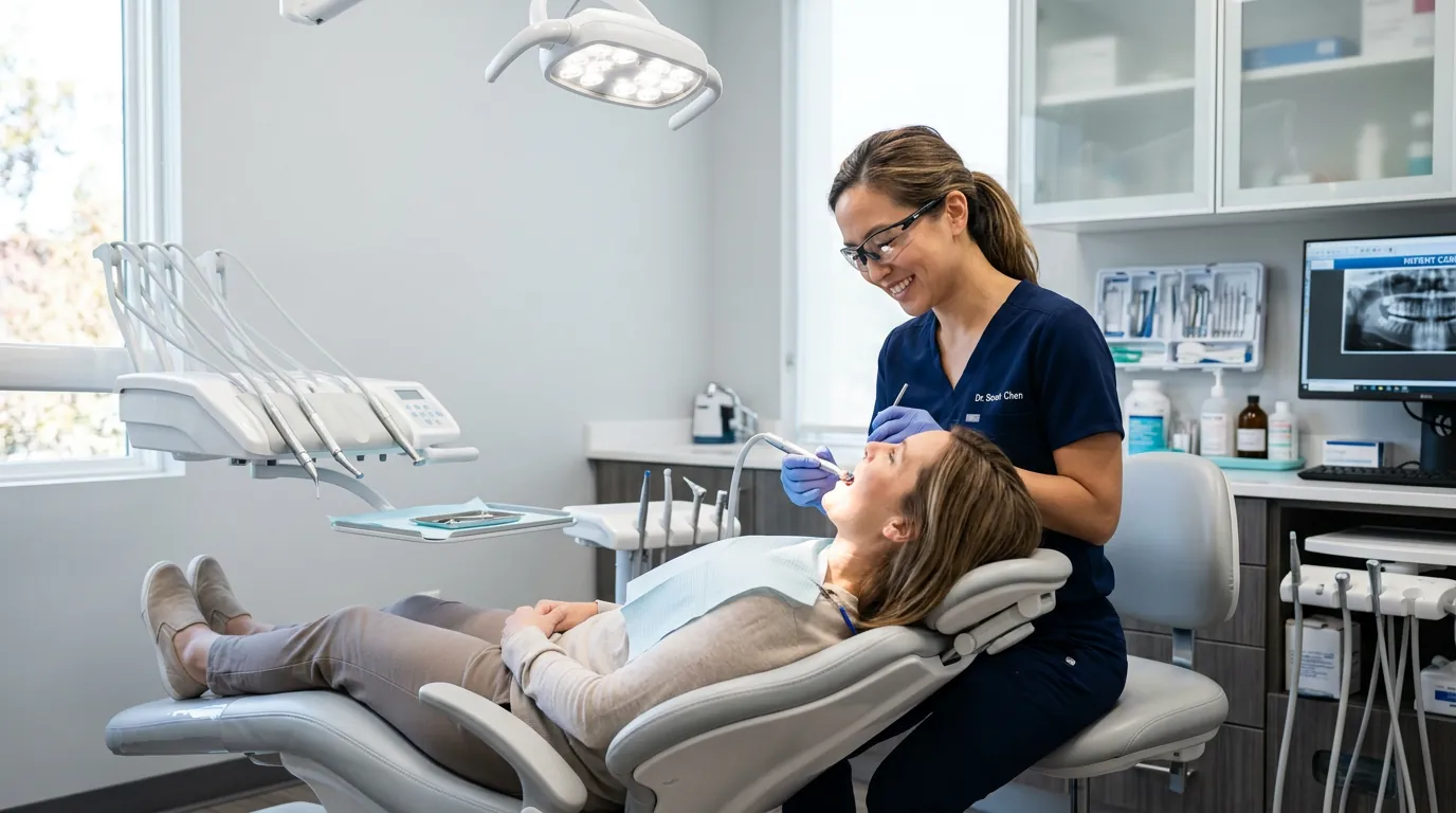 Emergency dentist in Spokane treating a patient in the dental chair